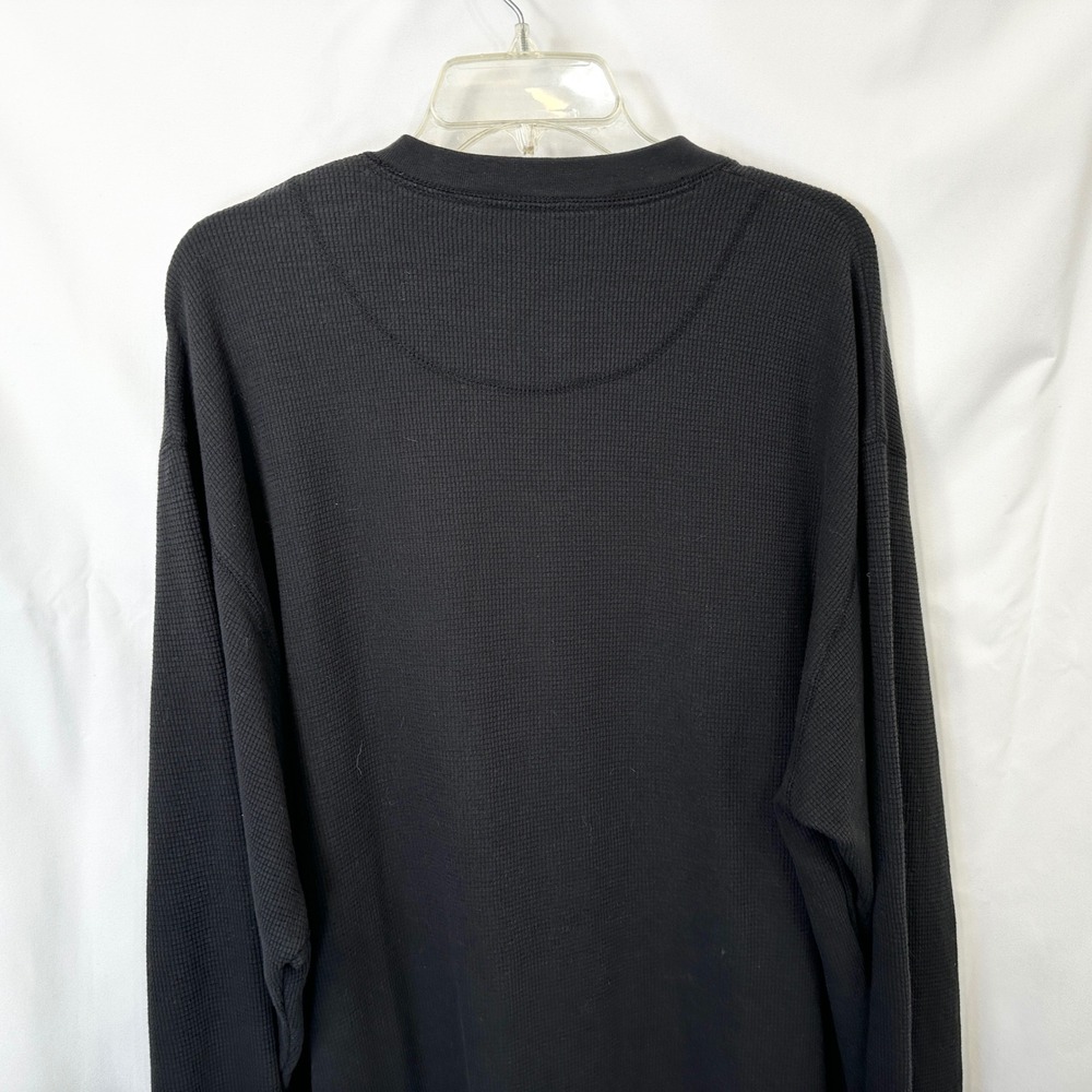 McCormick Farmall Mens 2XLT Henley Black Waffle Knit Thermal Shirt 1062 - Picture 5 of 9